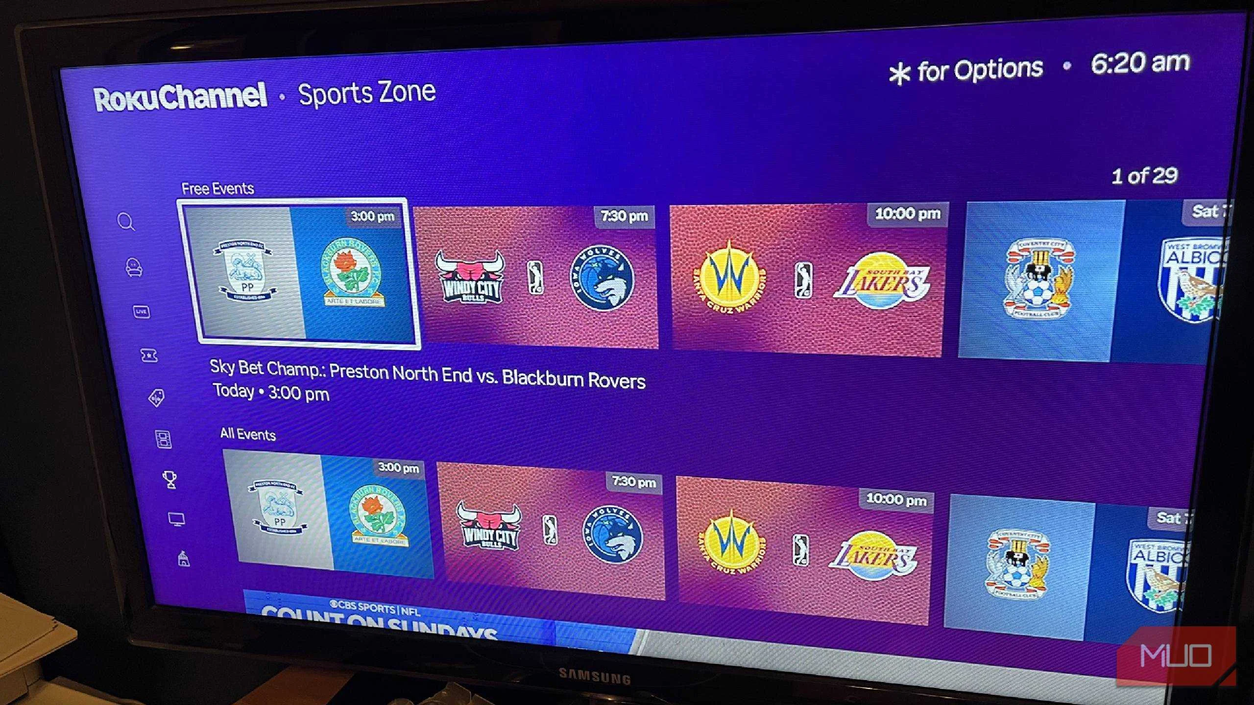 The Roku Channel Sports Zone