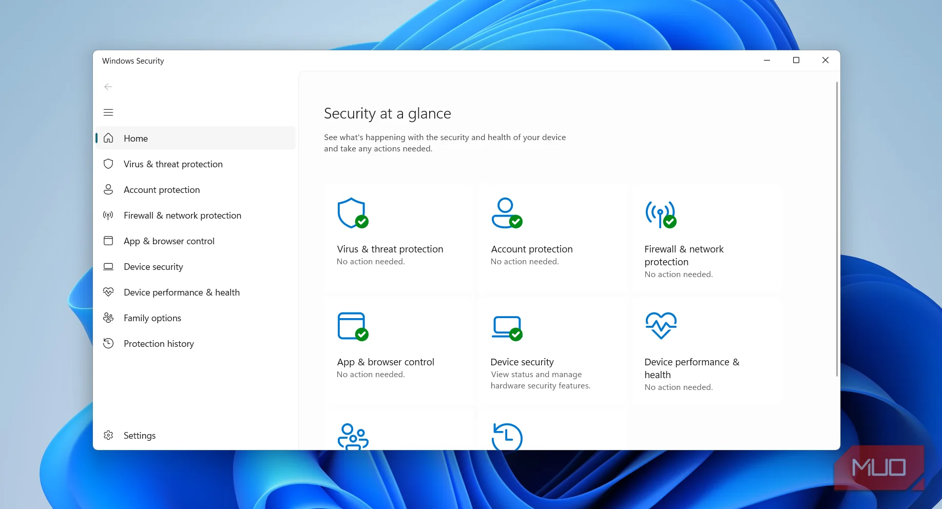 Windows Security app on Windows 11