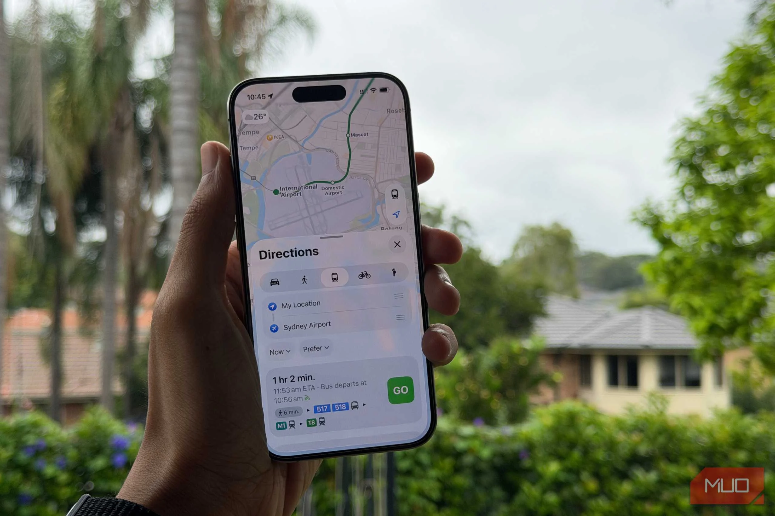 Apple Maps open on an iPhone
