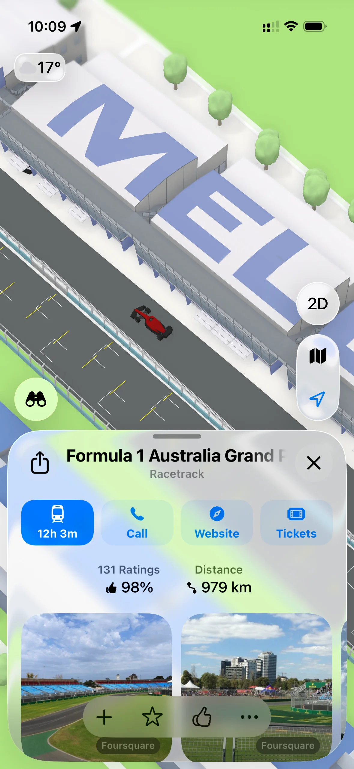 Apple Maps F1 circuit